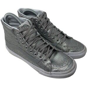 Vans SK8-Hi Top Shoes 721277 Shiny Silver White Gray 4.5 Mens or Womens 6